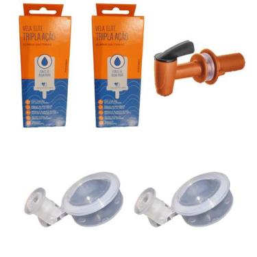 Imagem de Kit 02 un Vela Elite Tripla Ação  + 01 un Torneira Herc + 02 un Boia O