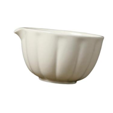 Imagem de IEUDNS Porcelana de porcelana de tigela de cerâmica Matcha com derramamento de picos de chá verde copo Japonês Matcha Bowl para a família, Branco