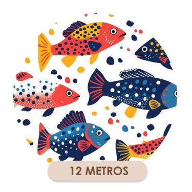 Imagem de Papel De Parede Adesivo Peixes Coloridos - Bazar dos Quadros, 12 Metro