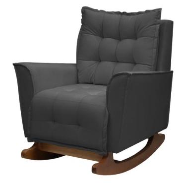 Imagem de Poltrona Amamentação De Balanço Helena Linho Quarto Bebê - Kasa Sofá, 