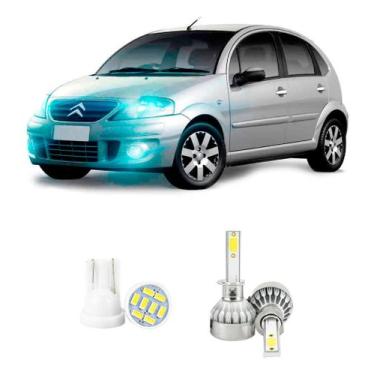 Imagem de Lampada Led Farol Baixo Citroen C3 2003 A 2008 20000lm - V10, Branco