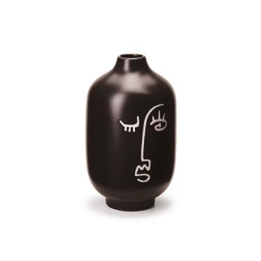 Imagem de Vaso Decorativo Face Preto em Cerâmica 23x14cm Mart