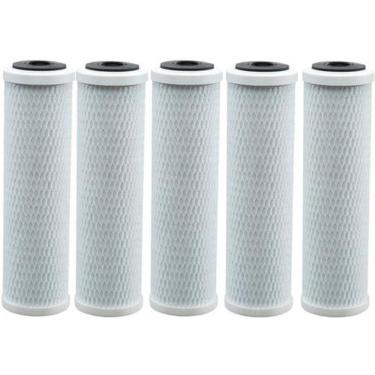 Imagem de Kit 5 Refil Filtro 9.3/4 Carbon Block Carvão Ativado Carcaça