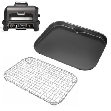 Imagem de Placa de chapa e rack para churrasqueiras Ninja Woodfire ao ar livre série OG700, placa antiaderente de topo plano para Ninja XSKGRDPLT Woodfire OG701 OG751 acessórios, inserção