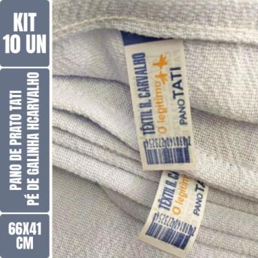 Imagem de Kit C/ 10 Un Pano De Prato Copa Tati Têxtil H. Carvalho Pé De Galinha 