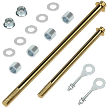 Imagem de CILOYU Kit de eixo dianteiro de 225 mm + kit de porca de eixo de roda traseira de mini bicicleta de 14 mm 325 mm de substituição para Coleman CT200U Minibike 196 200CC 6,5HP motor movido a gás