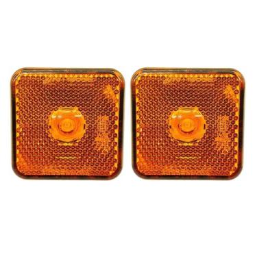 Imagem de 2 Lanterna Lateral Guerra Carreta Caminhão Led Ambar Braslux