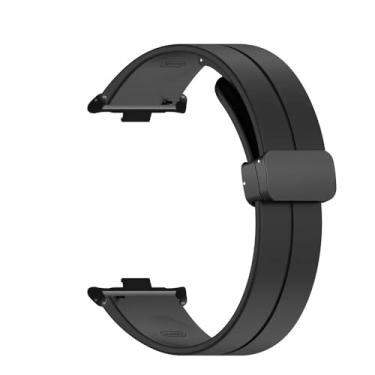 Imagem de Pulseira de Silicone para Redmi Watch 4, cinta inteligente de reposição com fecho magnético (black)