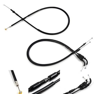 Imagem de zurio Cabo de acelerador e cabo de embreagem para Yamaha FZ07 2018-2020, MT07 ABS 2014-2020, acessórios de substituição de motocicleta, linhas de fio inoxidável, borracha preta