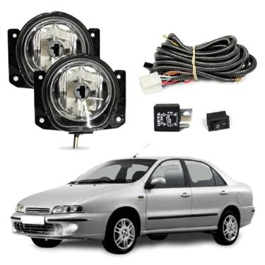 Imagem de Kit Farol de Milha para Marea 1998 a 2007 Completo com Chicote Botão e Relê Auxiliar Neblina