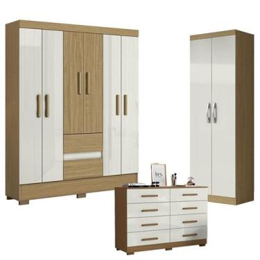 Imagem de Guarda Roupa Casal Coimbra 2005138 com Armário Multiuso New 2000192 e 