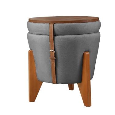 Imagem de Puff Multiuso Luxo Assento Sala TV 3 em 1 Baú e Mesa de Centro (Chumbo)