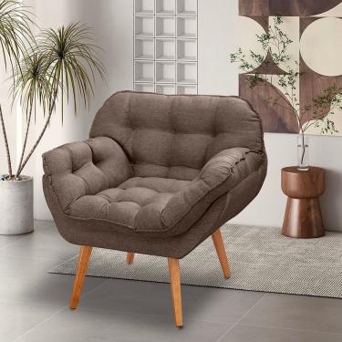 Imagem de Poltrona para Sala de Estar Pés Trapézio Miami Café