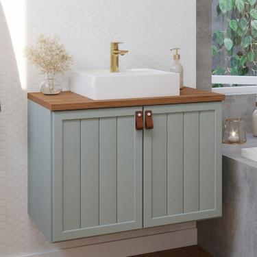 Imagem de Gabinete Suspenso com Cuba 66cm X 80,3cm Brisa Espresso Móveis Pistache