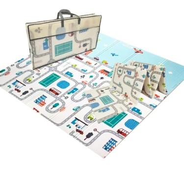 Imagem de Tapete Infantil Emborrachado Térmico Antiderrapante Dobrável Dupla Face Atividades 6mm 1,80x1,50m