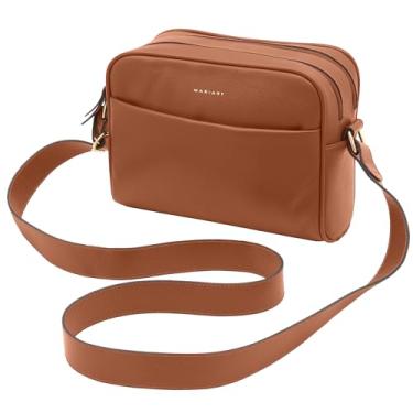 Imagem de Mariart Pupunha Bolsa Transversal Feminina de Couro Bovino Legítimo (Camel)