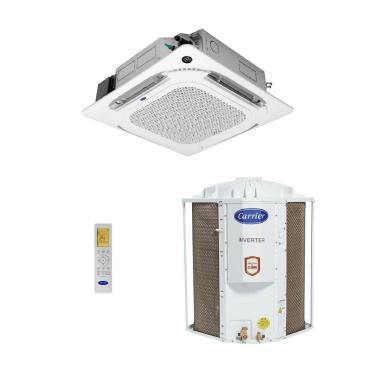 Imagem de Ar Condicionado Split Cassete 4 Vias Inverter Carrier Connect 36000 BTUs Quente Frio 40KVQE36C5 - 220V