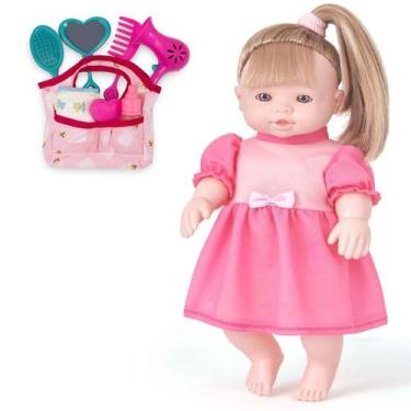 Imagem de Kit Boneca Bebê Elisi Brinquedo + Bolsa Maternidade Luxo - Adijomar
