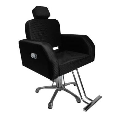 Imagem de Cadeira Elite Reclinável Hidráulica estrela Preto 3D - moveis e compan