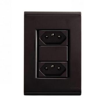 Imagem de Conjunto Tomada Dupla 20A Grafite 57173/066 Tramontina Liz