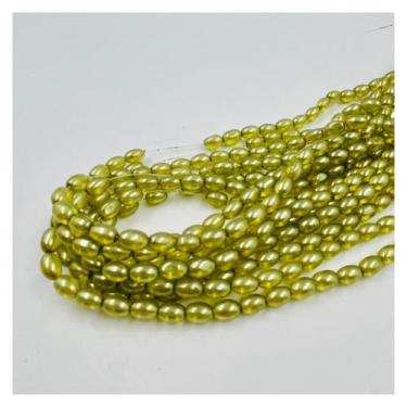 Imagem de Fio de Pedras Arroz 8x5mm 100un Verde 90cm Artesanato Biju - Macall