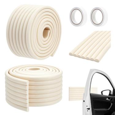 Imagem de NBEADS Protetores de para-choque de 22,4 m, protetor de canto de 7,4 x 0,7 cm, protetor de canto de borda de mesa para bordas, móveis de mesa, bisque