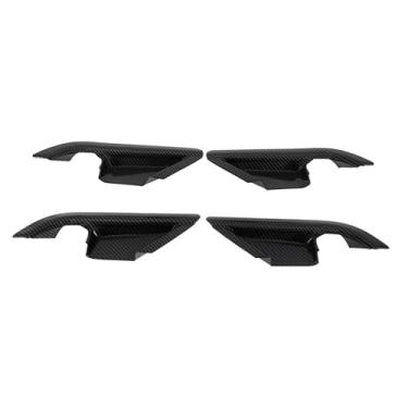 Imagem de Hihaha Acabamento da tampa da maçaneta da porta interior para Toyota Camry 2018-2024 Maçaneta interna acabamento de moldura fibra de carbono ABS preto 4 peças