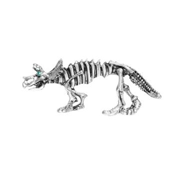 Imagem de Broche de esqueleto de dinossauro vintage broche de lapela para mulheres roupas suéter chapéu crachá mochila vestidos acessórios de terno joias punk animal fóssil strass broches novidade Halloween