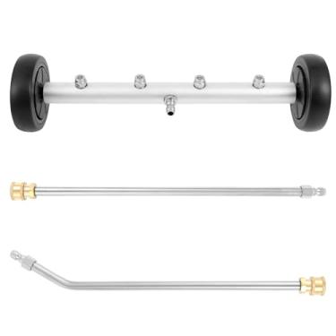 Imagem de XDINGYY Acessório de lavadora de pressão de material rodante 40,6 cm Lavadora de pressão sob limpador de carro com 2 rodas e 4 bocais Ferramenta de limpeza universal sob o carro para veículo caminhão