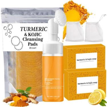 Imagem de Conjunto de cuidados com a pele MAROJEIF Turmeric Facial Cleanser Soap