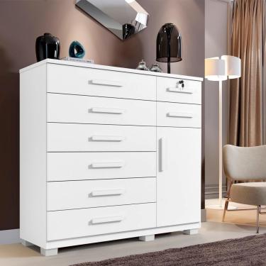 Imagem de Cômoda Bela Plus 8 Gavetas E 1 Porta Branca