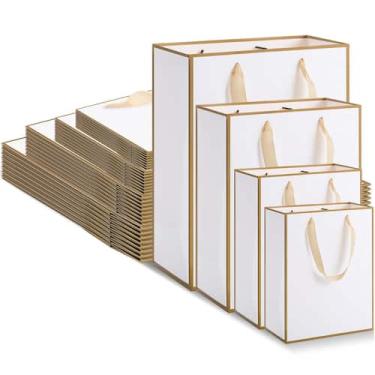 Imagem de Sacos de presente de Natal Perkoop Kraft Paper, pacote 40, 4 tamanhos