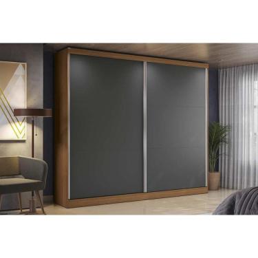 Imagem de Guarda Roupa Casal 2 Portas de Correr e 4 Gavetas T583 Canela/Grafite - Kappesberg