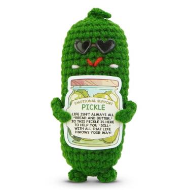 Imagem de Boneco de brinquedo OASSIE Emotional Support Mini Pickle Crochet 12x6 