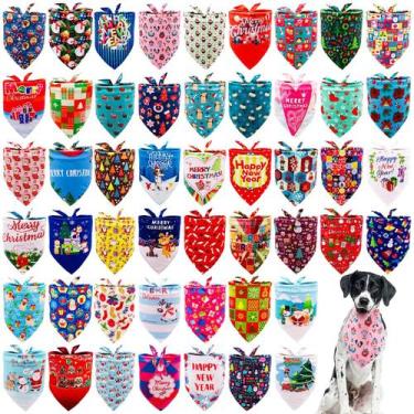 Imagem de Bandanas para cães JpgDn Christmas Bulk 100 unidades para pequenas e m