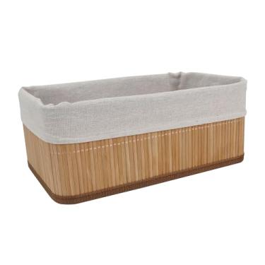 Imagem de Cesta Retangular em Bambu e Tecido em Poliéster L30Xp20Xa12Cm Dynasty - Full Fit