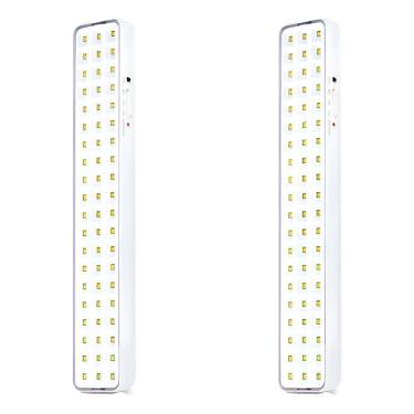Imagem de Kit 2 Luminária Emergência 5W 60 Leds Recarregável 6500K Cor