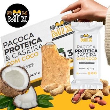 Imagem de Caixa Paçoca Proteica Caseira com Coco - BoomMix (Zero Açúcar)(13g pro