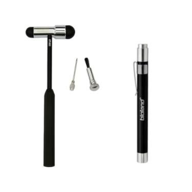 Imagem de Martelo Buck Neuro De Reflexo 18 Cm Original Md + Lanterna Bioland Preto Luz em LED Branca