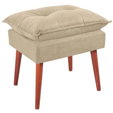 Imagem de Puff Puf Opall Pes Palito 55x40cm Suede Bege Mpassos Bege - Passos Móv