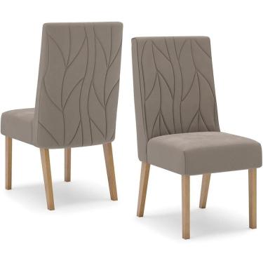 Imagem de Kit 2 Cadeiras Sala De Jantar Eloa Suede Marrom Amendoa Henn Suede Marrom Amendoa