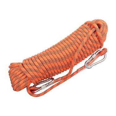 Imagem de Corda De Escalada Bluoa 12mm 49ft 82ft 115ft 148ft 295ft Cordas De Segurança Estáticas Ao Ar Livre Com Mosquetão Arist Tree Climbig Rescue Grapplig Lifelie Escape Absei, Orange, 12mm x 40m