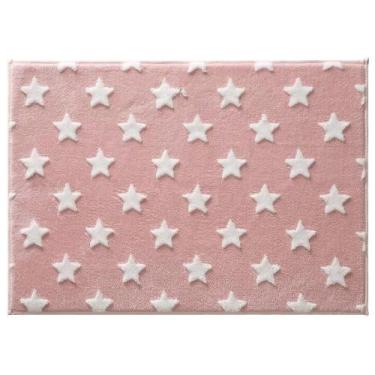 Imagem de Tapete Infantil Jolitex Mimo Estrelas Rosa 0,70Cm X 1,00Cm