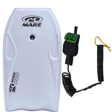 Imagem de Kit Prancha Bodyboard Semi Profissional Maré Pro 39' e Fundo Rigido com Leash Maré (Cinza)