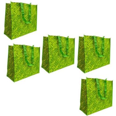 Imagem de Bolsa Ecobag Retornavel Sacola De Ombro Kit 5 Uni Resistente Compras M