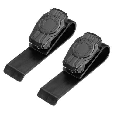 Imagem de HARFINGTON 2 peças de suporte de óculos para viseira de carro, clipe de óculos de sol de carro com uma mão para mulheres e homens, acessórios de viseira automotiva, peças de bilhete de recibo, preto