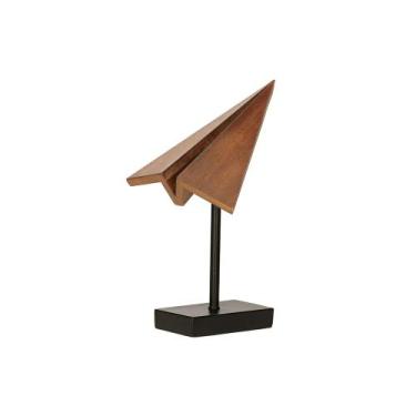 Imagem de Escultura Decorativa Avião em Madeira 25,5cm 19870 Mart