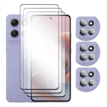 Imagem de Para Motorola G56 G86 Power 5G, filme protetor de tela 6in1 2.5D com cobertura completa de vidro temperado