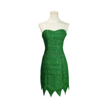 Imagem de Fantasia Sexy Mini Tubo Verde Miss Tinker Bell Com Peruca Para Mulhere