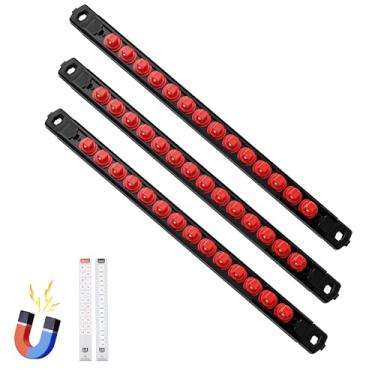 Imagem de Reniteco Organizador de soquete magnético, trilho de soquetes ABS de 3/20.3 cm, suporte de soquetes resistentes, kit de rack de soquete de 9,5 cm x 42 clipes